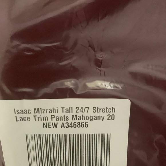 NWT ISAAC MIZRAHI STRETCH‎ LACE TRIM PANTS  20T - Picture 13 of 13